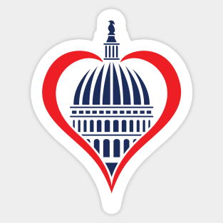 Washington DC Capitol Dome with Heart Sticker